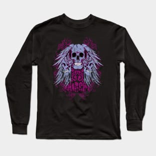 flying skull trinity vinatge background Long Sleeve T-Shirt